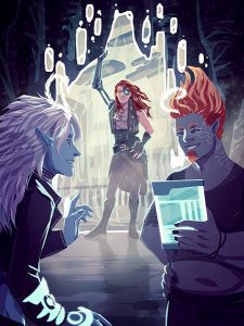 Cover for Dawnfall by RoAnna Sylver, showing Zenith, the Ghost Queen and Oz working together.